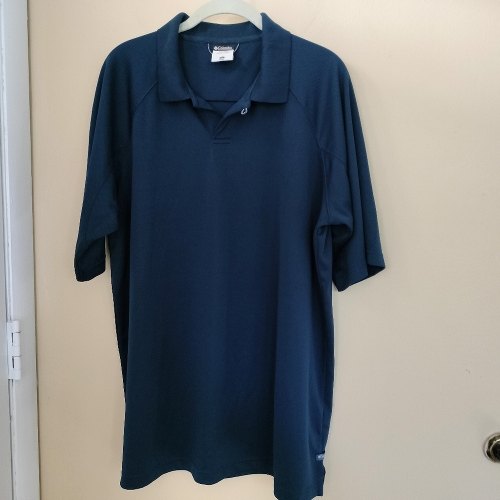 Columbia XCO Performance Mens Navy Polo Shirt XL Golf Hiking Camping Outdoors